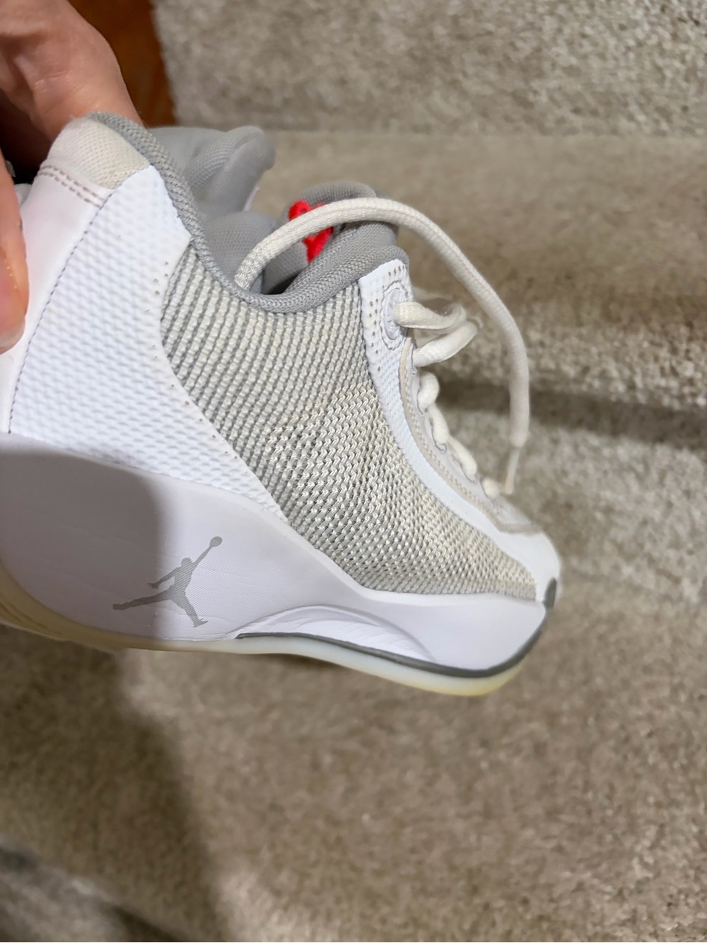 Jordan boys White and Gray Low-Top Sneakers